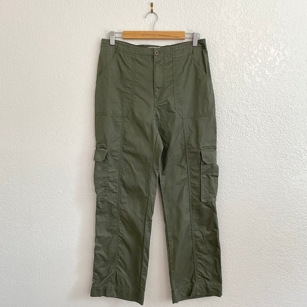 Abercrombie & Fitch Relaxed Cargo Pants Green 100% Cotton Straight Leg Utility